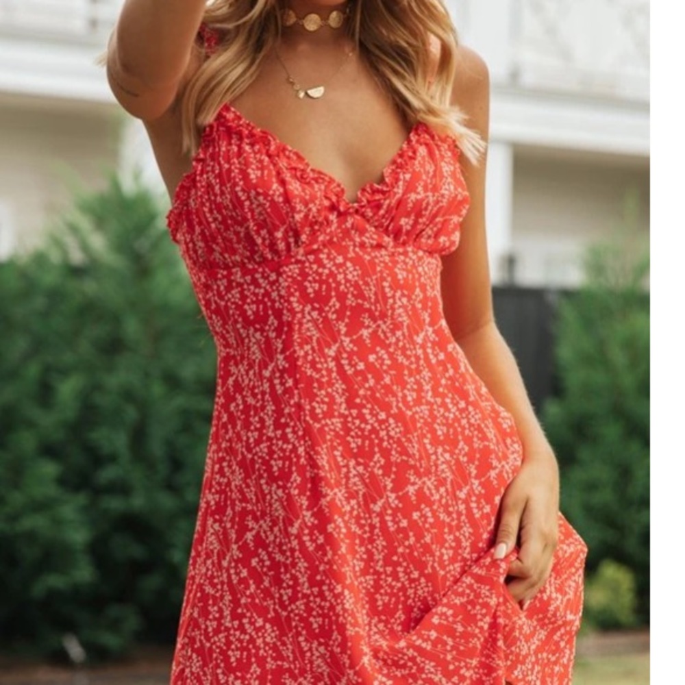 HELLO MOLLY MINI RED FLORAL DRESS